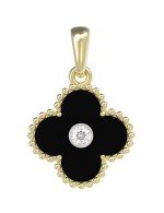 Подвеска из лимонного золота c бриллиантами и ониксом