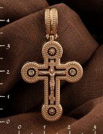 Крест из золота c эбеновым деревом