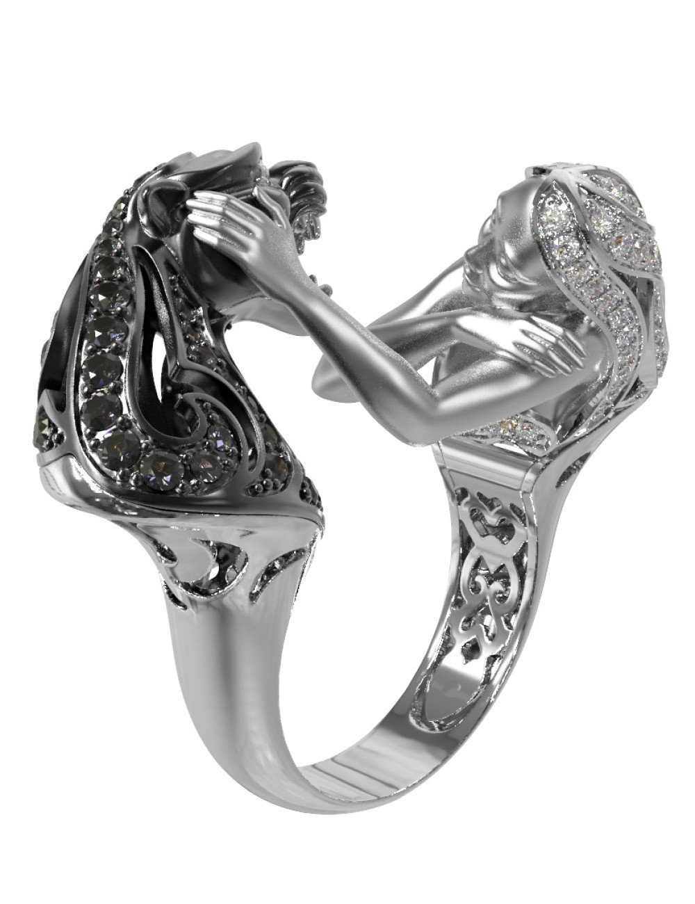 Кольцо из белого золота c фианитом