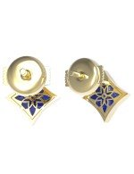 Серьги из лимонного золота c бриллиантами и лазуритом