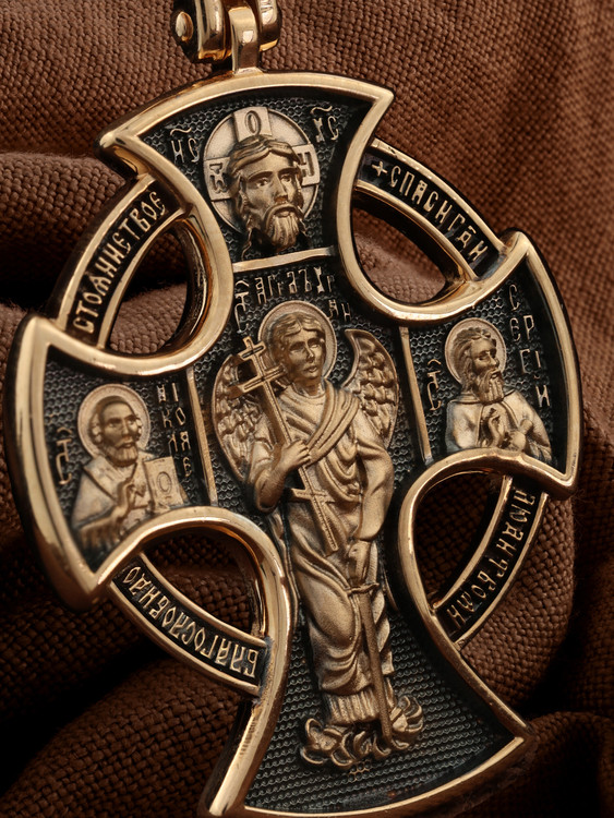 Крест из красного золота 585 пробы