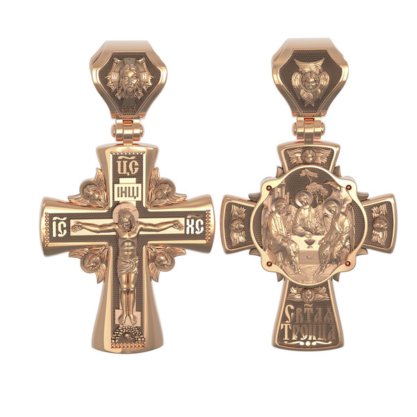 Крест из красного золота 585 пробы