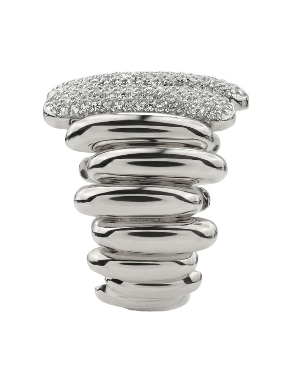 Кольцо из белого золота 585 пробы c бриллиантами