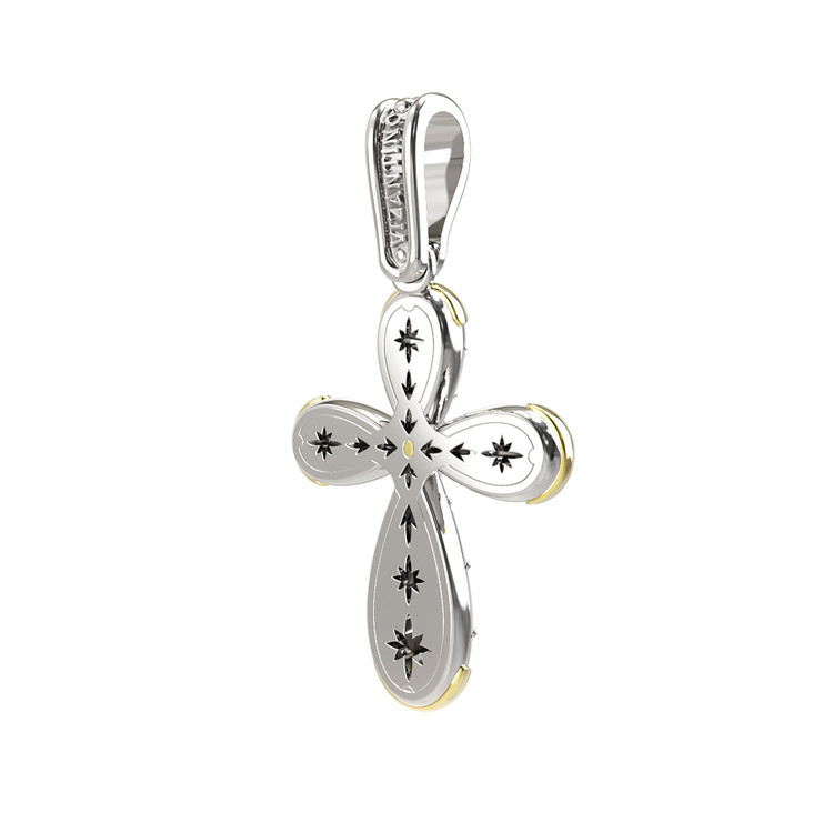 Крест из серебра 925 пробы и золота 750 пробы c фианитом