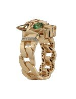 Кольцо из золота c бриллиантами и изумрудом