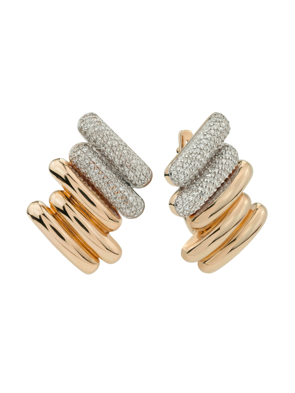 Серьги из красного золота 585 пробы c бриллиантами