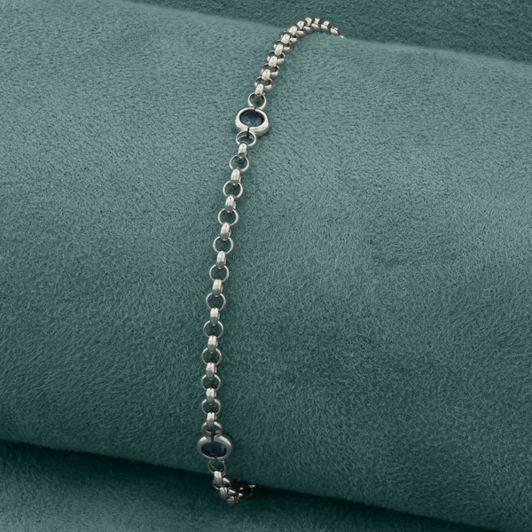 Браслет из белого золота 585 пробы c топазом London