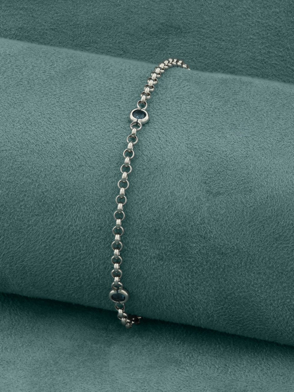 Браслет из белого золота 585 пробы c топазом London