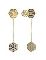 Серьги из лимонного золота c лазуритом и перламутром