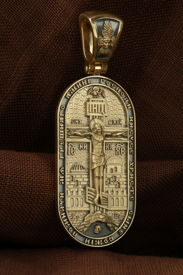 Образок из лимонного золота 585 пробы