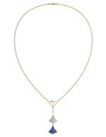 Колье из лимонного золота c бриллиантами, лазуритом и перламутром