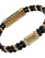 Браслет из лимонного золота c бриллиантами и ониксом