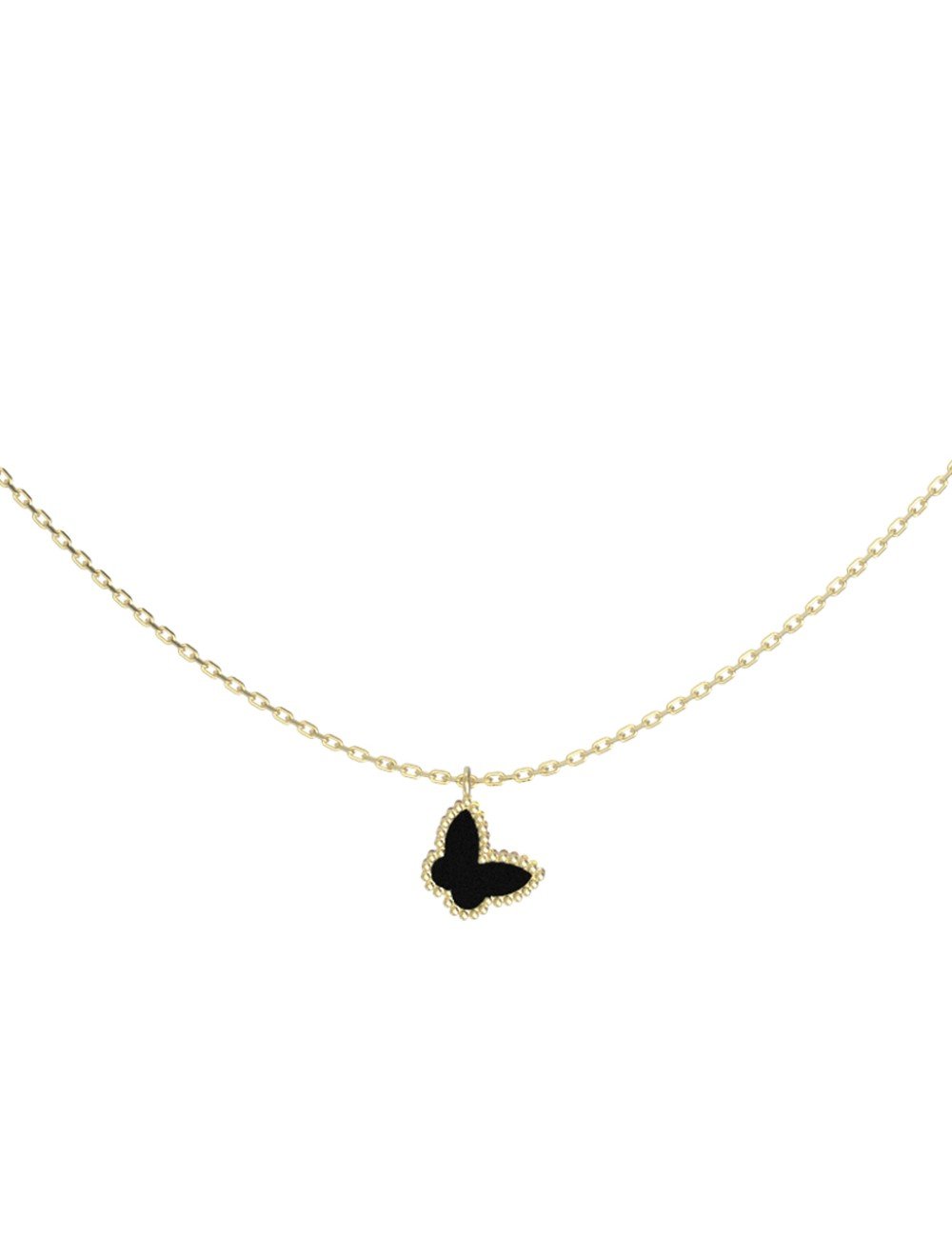 Колье из лимонного золота c ониксом