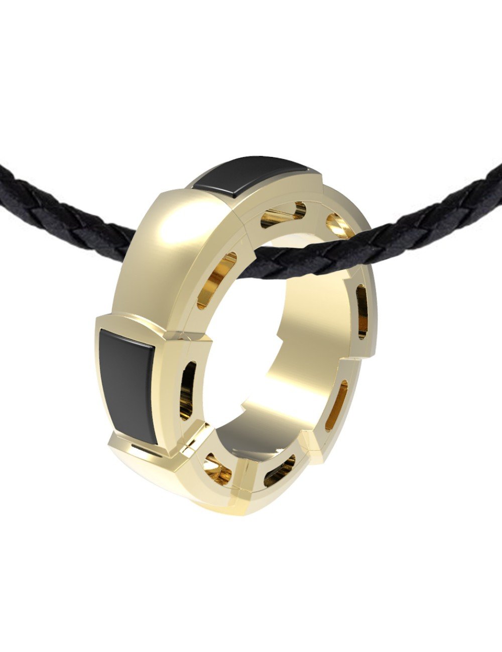 Подвеска из лимонного золота c ониксом