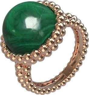 Кольцо из золота c малахитом