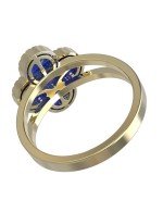 Кольцо из лимонного золота c бриллиантами и лазуритом