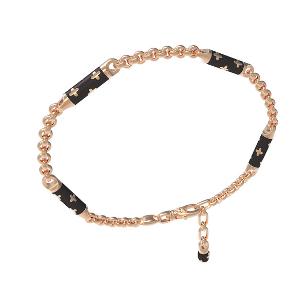 Браслет из красного золота 585 пробы c эмалью