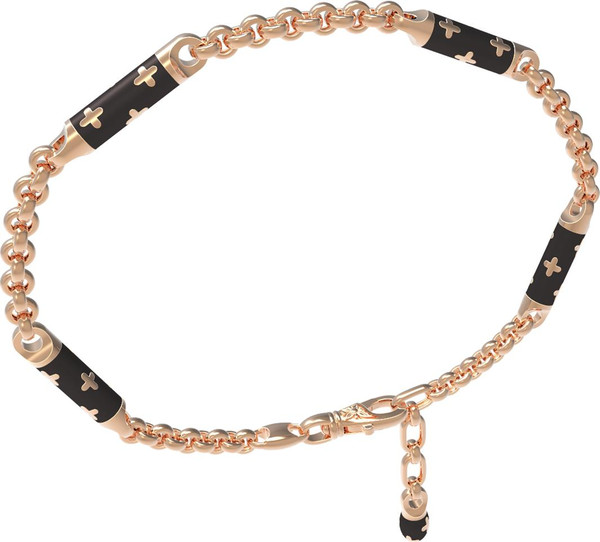 Браслет из красного золота 585 пробы c эмалью