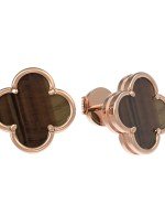 Серьги из золота c тигровым глазом