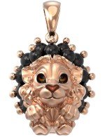 Подвеска из золота c эмалью и ониксом