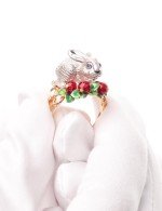 Кольцо из золота c эмалью