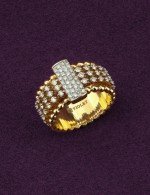 Кольцо из лимонного золота c бриллиантами