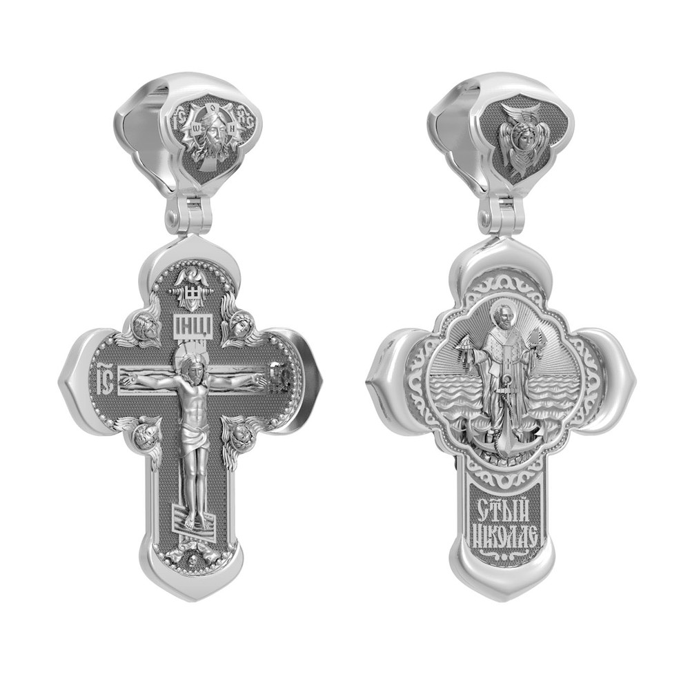 Крест из белого золота 585 пробы