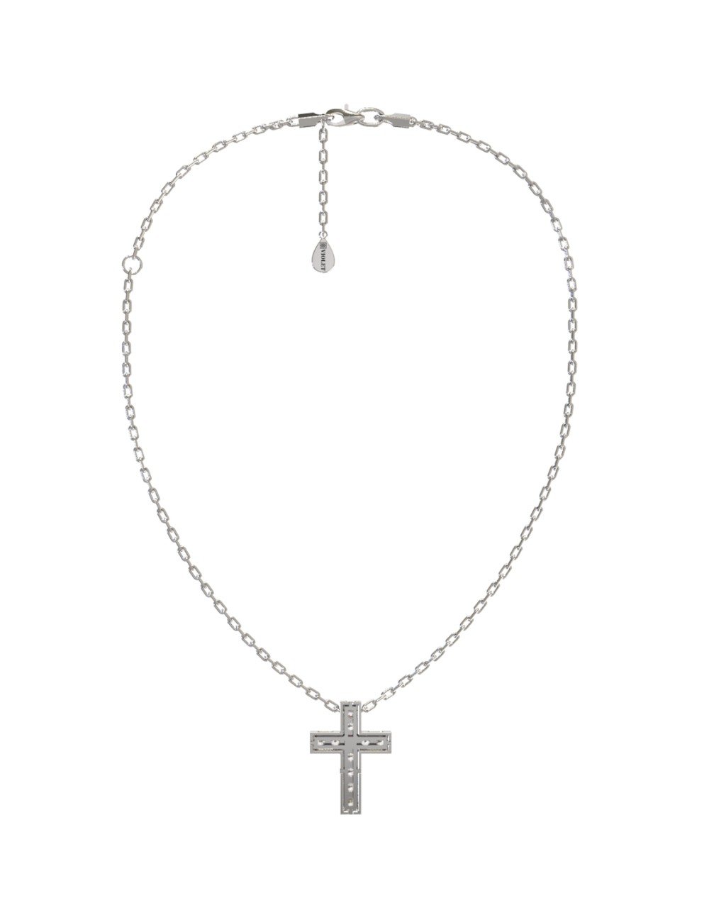 Крест из белого золота c бриллиантами