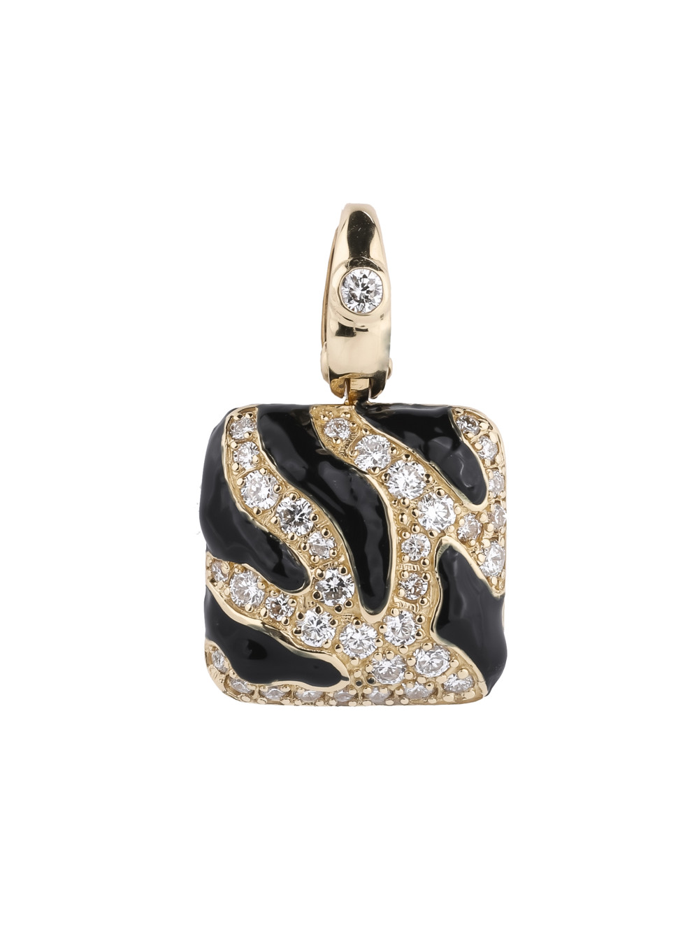 Подвеска из лимонного золота 585 пробы c эмалью и бриллиантами