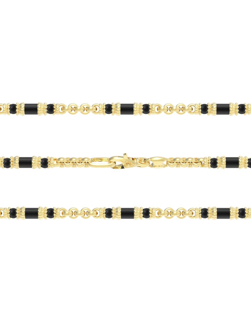 Цепь из лимонного золота c ониксом