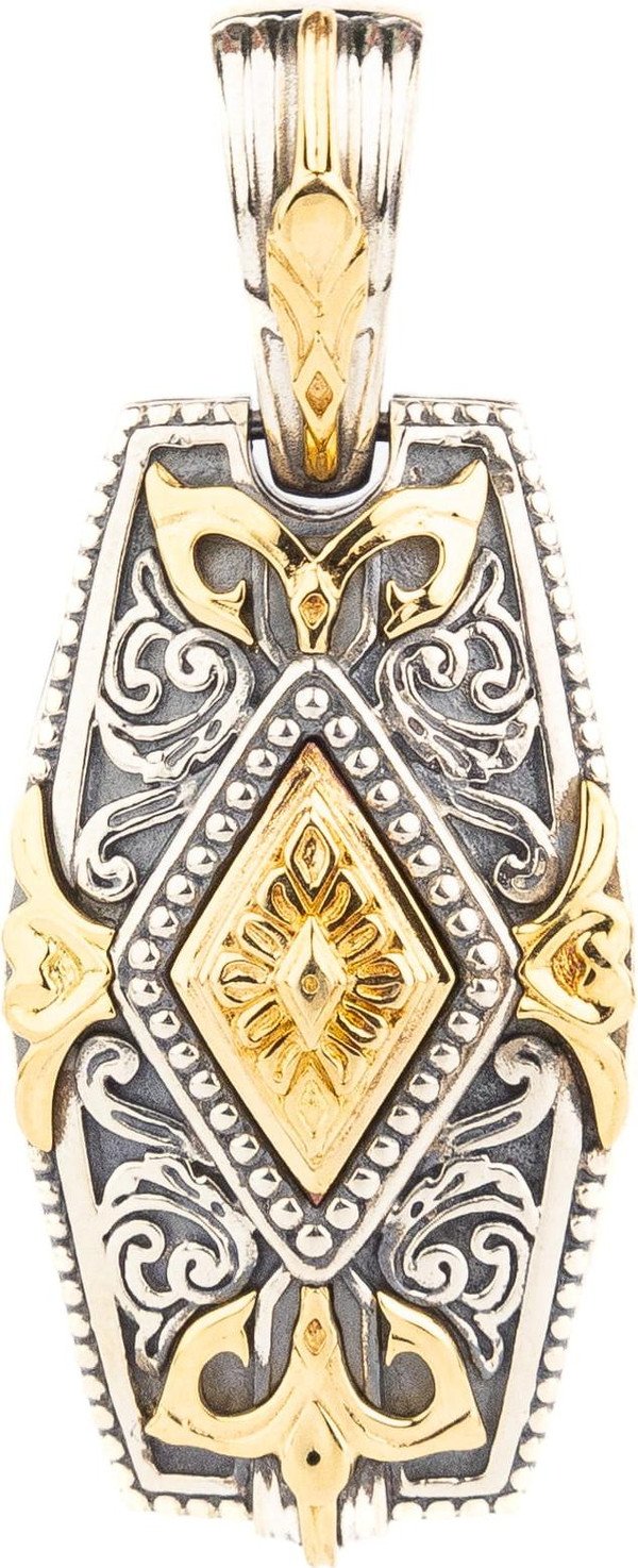 Подвеска из серебра 925 пробы и золота 750 пробы c рубином