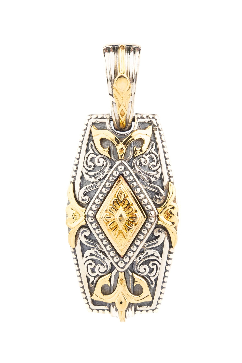 Подвеска из серебра 925 пробы и золота 750 пробы c рубином