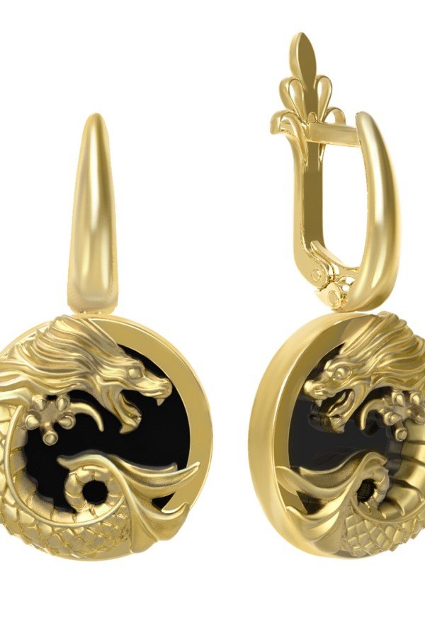 Серьги из лимонного золота 585 пробы