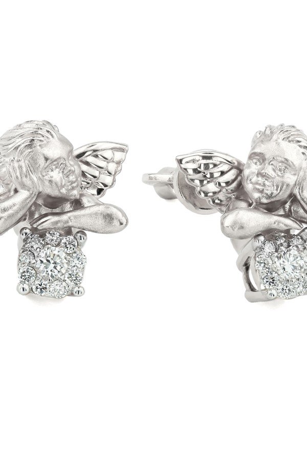 Серьги из белого золота c бриллиантами