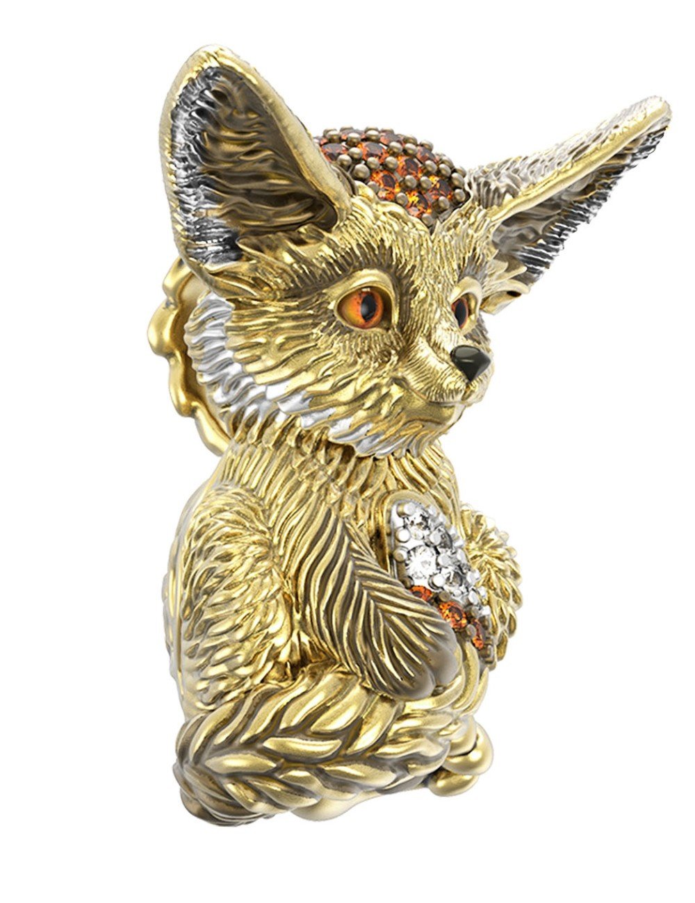 Подвеска из лимонного золота c эмалью и фианитом