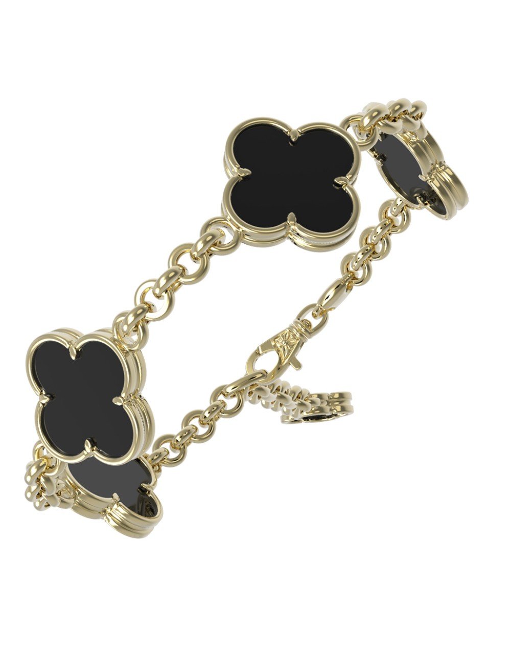 Браслет из лимонного золота c ониксом