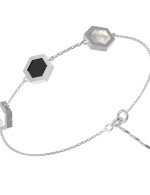 Браслет из белого золота c ониксом и перламутром