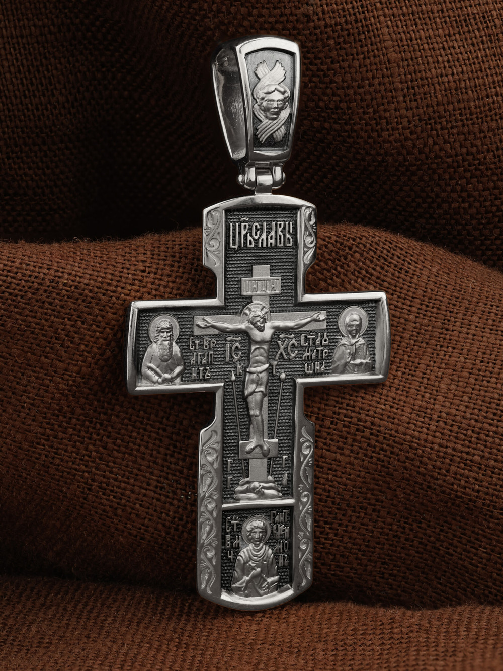 Крест из белого золота 585 пробы