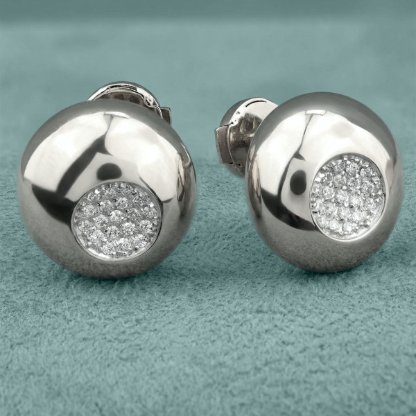 Серьги из белого золота 585 пробы c бриллиантами