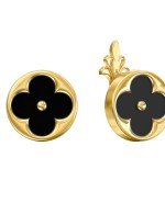 Серьги из лимонного золота c ониксом