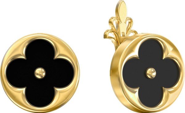 Серьги из лимонного золота c ониксом
