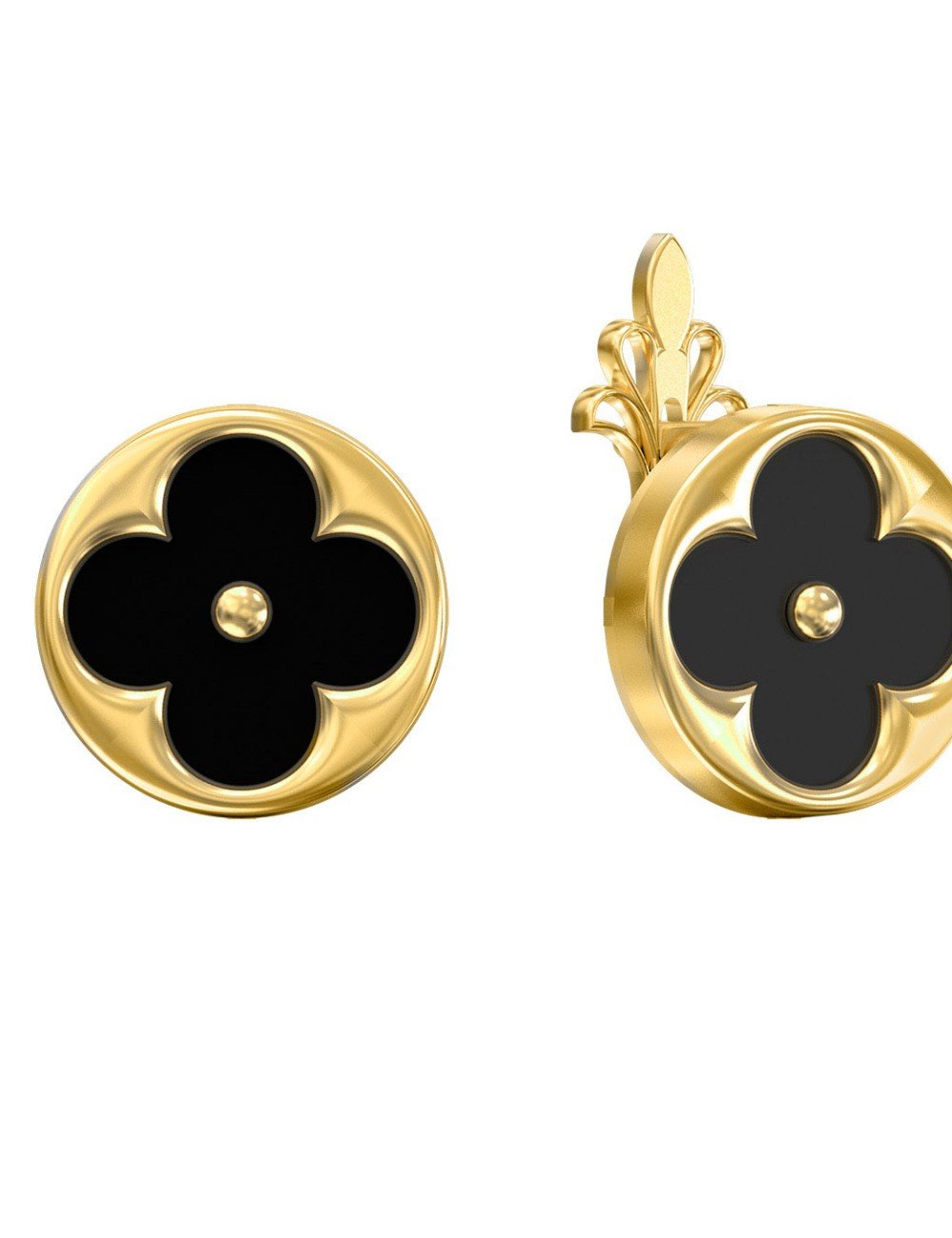 Серьги из лимонного золота c ониксом