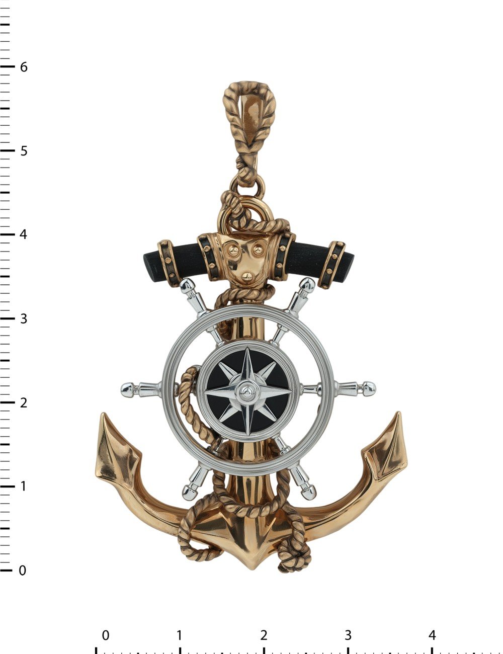 Подвеска из золота c ониксом и эбеновым деревом