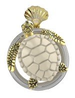 Подвеска из лимонного золота c эмалью и бивнем мамонта