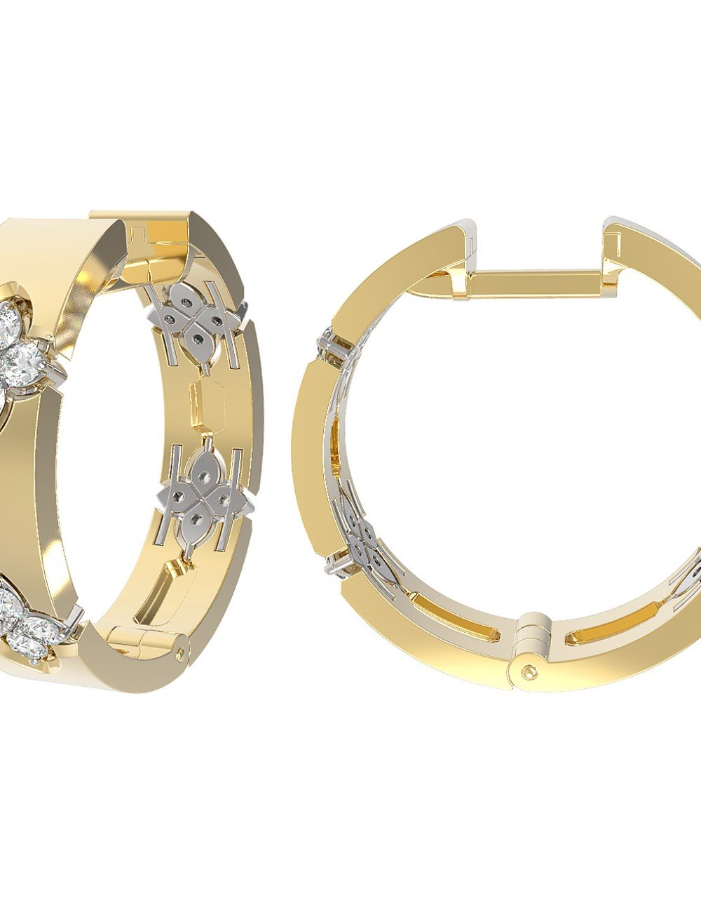 Серьги из лимонного золота c бриллиантами