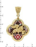 Подвеска из лимонного золота c эмалью и перламутром