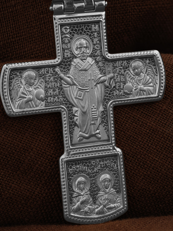 Крест из белого золота 585 пробы