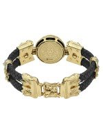 Браслет из лимонного золота c эмалью, бриллиантами, шнурком и ониксом