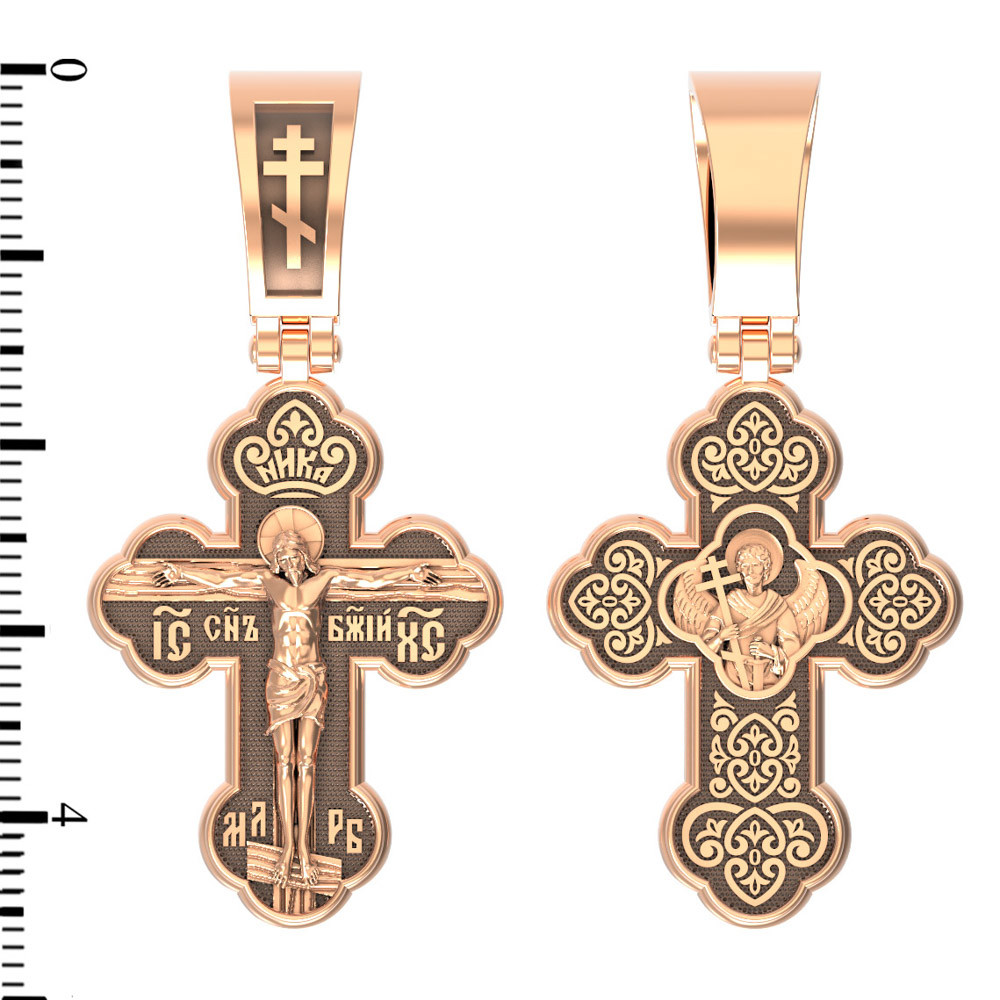 Крест из красного золота 585 пробы