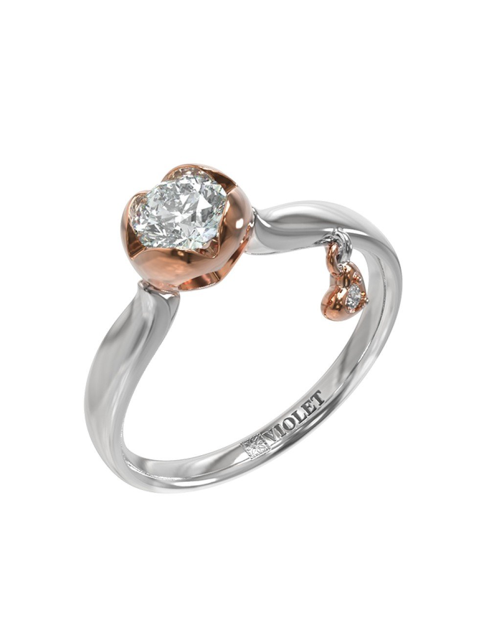 Кольцо из белого золота c бриллиантами